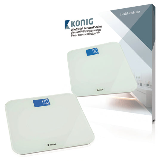 Personenwaage mit Bluetooth 4.0 / Weiß / 150 Kg / Waage KN-PS800B