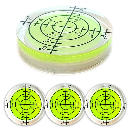 3x Wasserwaage 32 x 7 mm Grün Libellen Dosenlibellen runde Präzisions Mini Waage