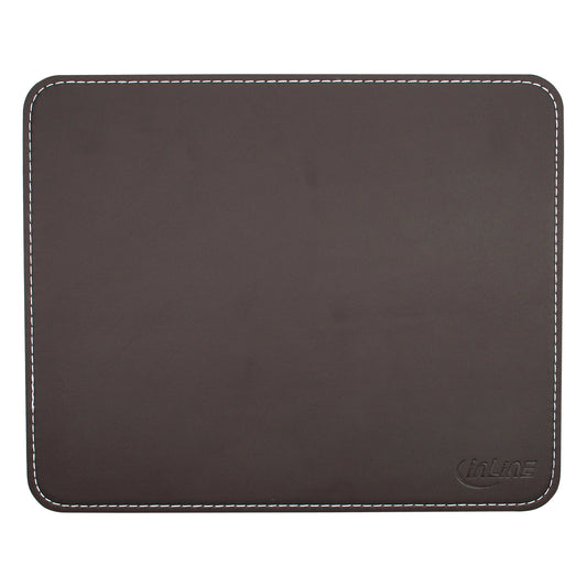 Mauspad Premium Kunstleder mit Naht Braun Design Mousepad Rutschfest Mausmatte