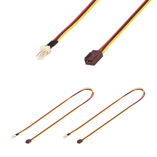 2x PC Lüfter Stromkabel Verlängerung 3 PIN Stecker Buchse 60cm Lüfterkabel