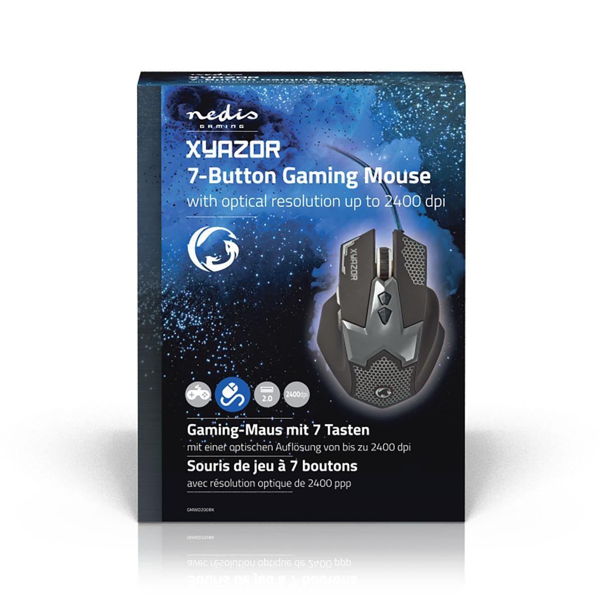 Gaming Maus Optische USB Gamer Mouse 2400dpi Beleuchtet 7-Tasten LED PC Computer
