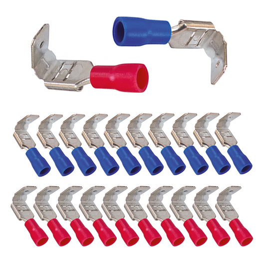 20x Flachsteckhülsen mit Abzweig 6,3mm Set Flachsteckverteiler Kabelschuhe 2fach