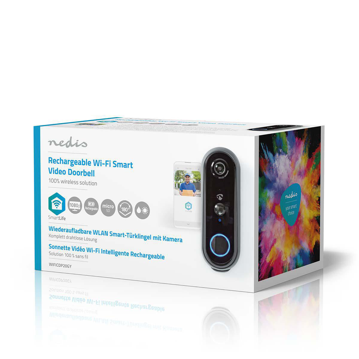 Video Türsprechanlage Smartlife Akku WLAN Türklingel Überwachungskamera APP Home