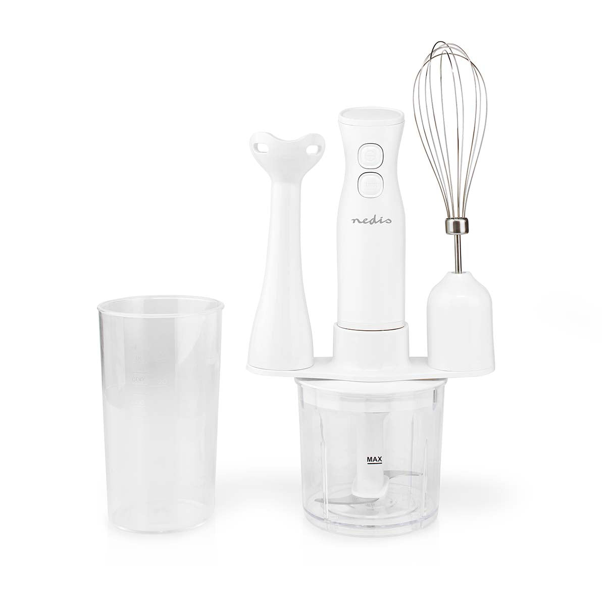 4in1 Küchenmaschinen Set Stabmixer Gemüseschneider Schneebesen Schüssel Kochen