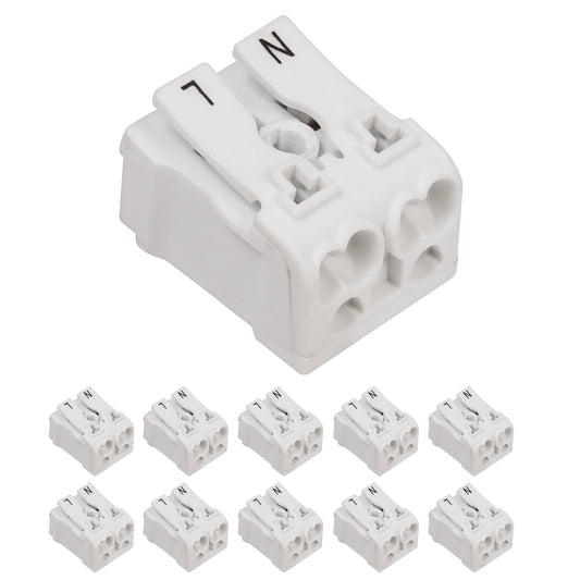 10x Lüsterklemmen 2-Polig Hebel 16A Verbindungklemme Hebelklemme Kabelklemme