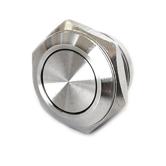 Vollmetall Taster Flach Edelstahl 24V Klingel Drucktaster Türöffner Schalter