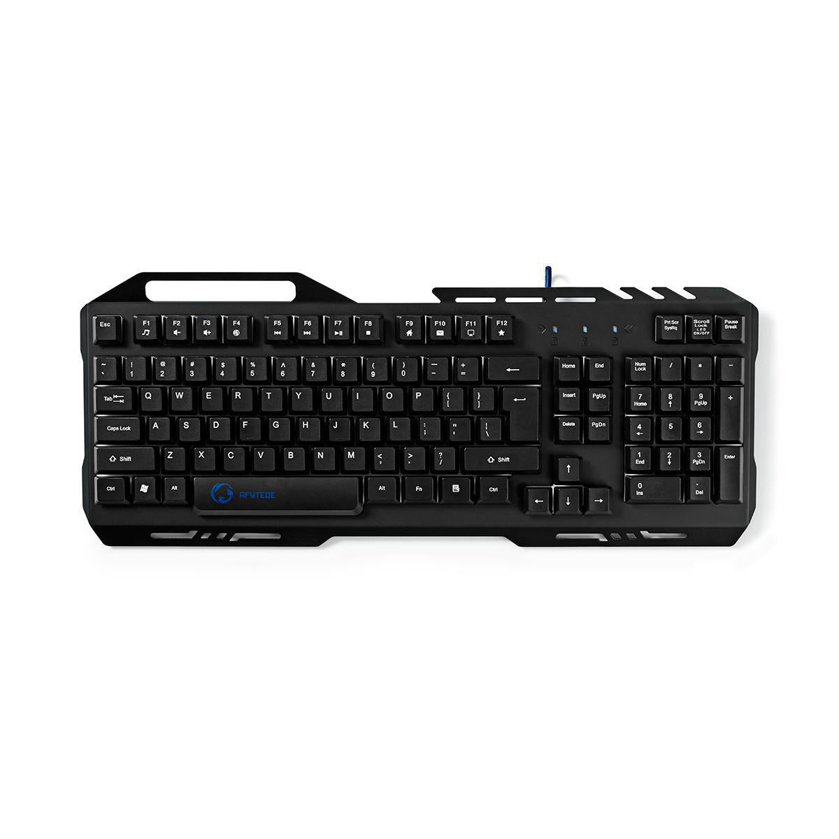 Gaming Tastatur US-International-Layout LED Beleuchtung USB Keyboard Handyhalter