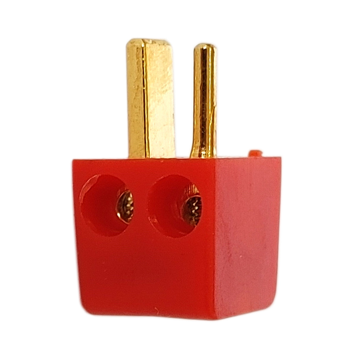 2x Lautsprecherstecker Mini DIN gewinkelt Rot Gold schraubbar Audio Boxenstecker