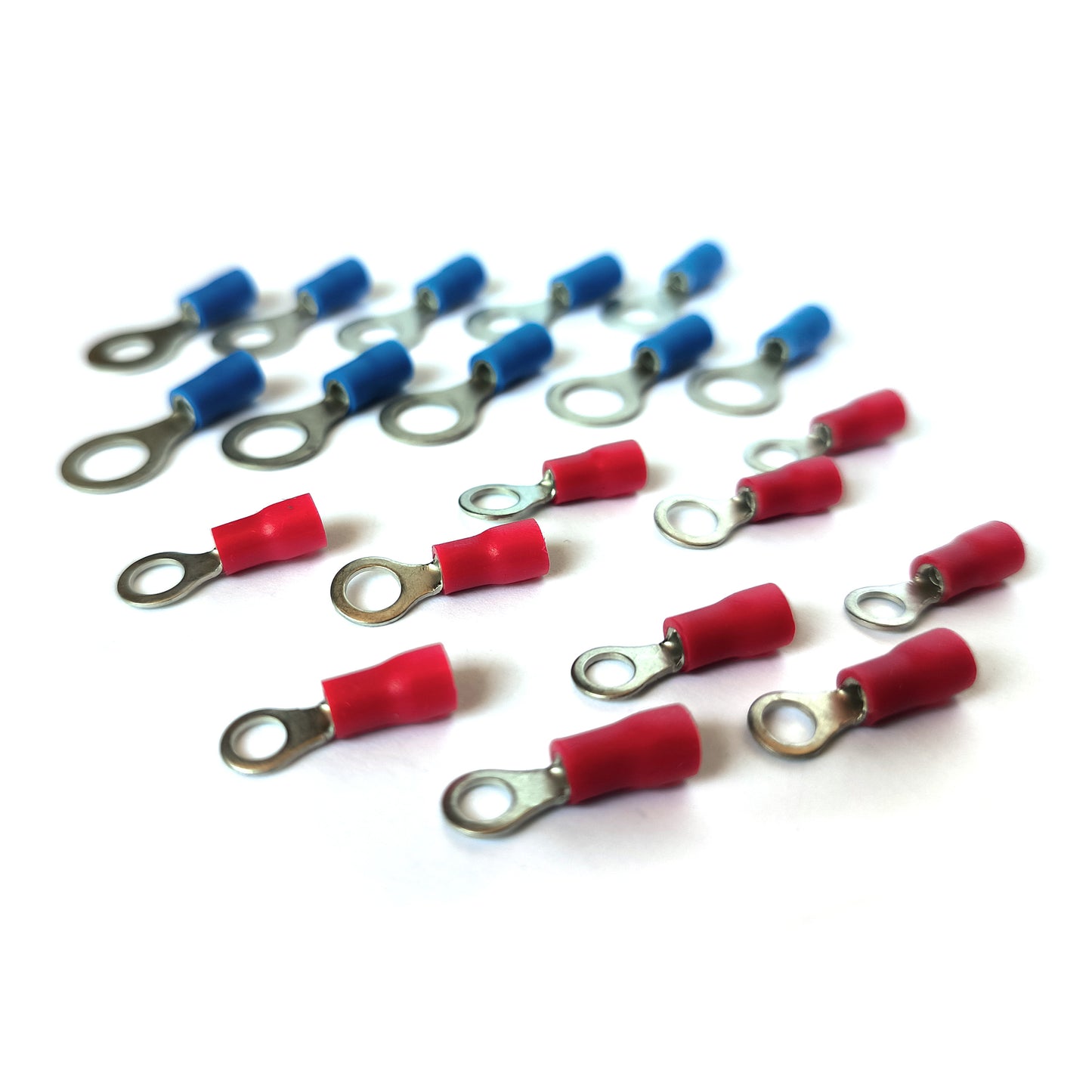 20x Ringkabelschuhe isoliert Set M4 M5 M6 M8 Rot Blau KFZ Kabel Ösen Verbinder