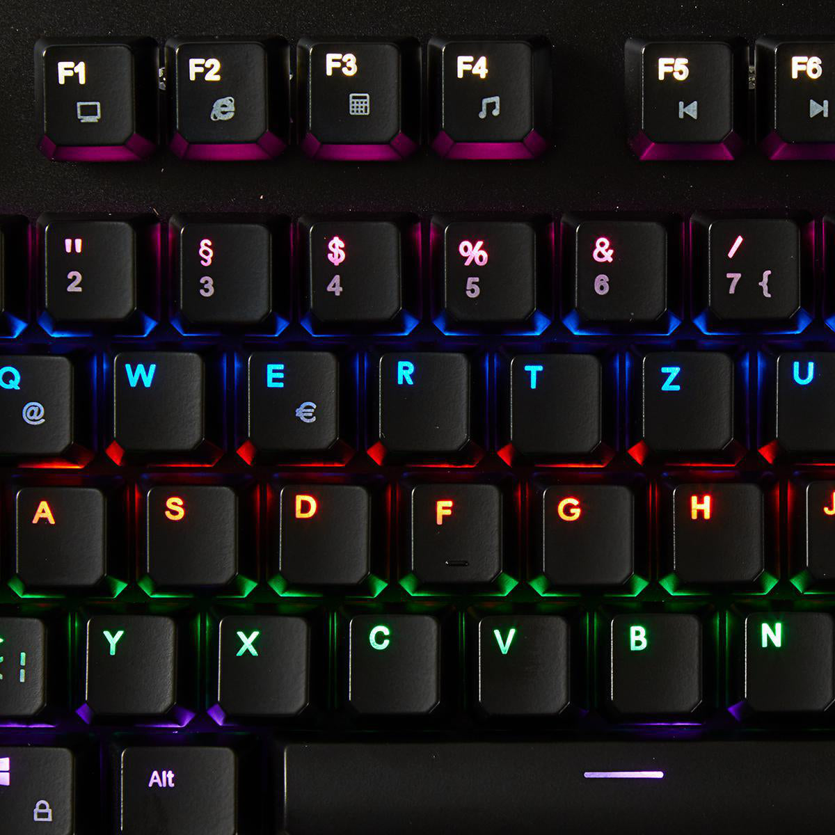 Gaming Tastatur Metall LED RGB Beleuchtung USB Keyboard Telefonhalter QWERTZ
