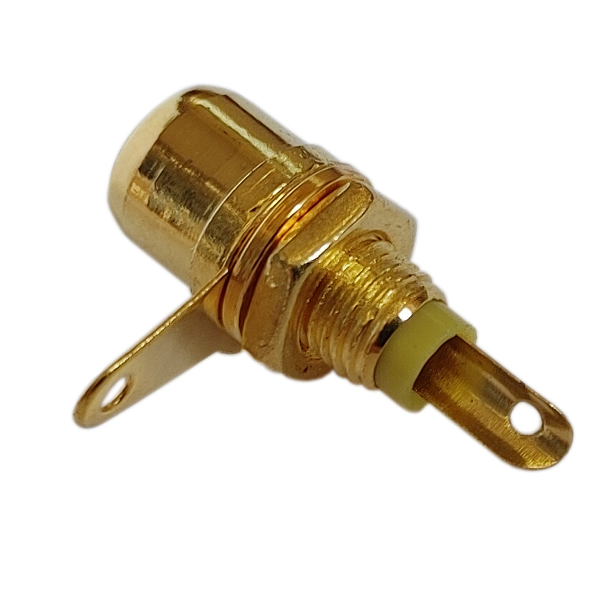 10x Cinch Einbaubuchse vergoldet Gelb Schraubbar Audio Video Kupplung RCA female