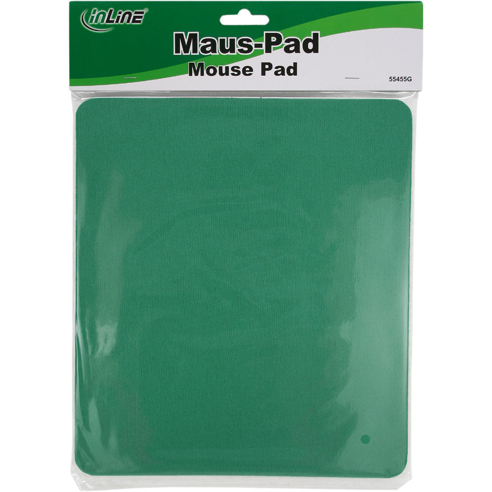 Mauspad InLine / Grün / 250 x 220 x 6 mm / Farbig / Rutschfest / Mousepad