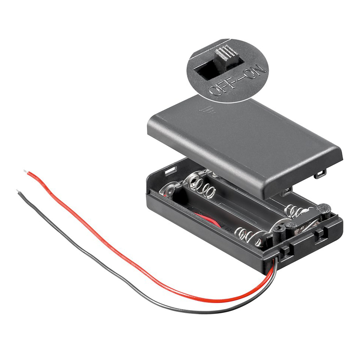 4x Batteriehalter Akkuhalter 3x AAA Schalter Deckel Wasserabweisend Gehäuse