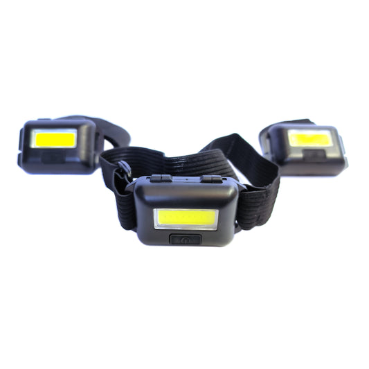 3x Kopflampe Set COB 3W Stirnlampe Kopflicht Stirnlicht Leicht Hell Batteriebetr