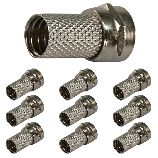 10x F Stecker Set Gewinde Sat Antennen Koaxial Kabel 7mm TV Adapter DVB-T