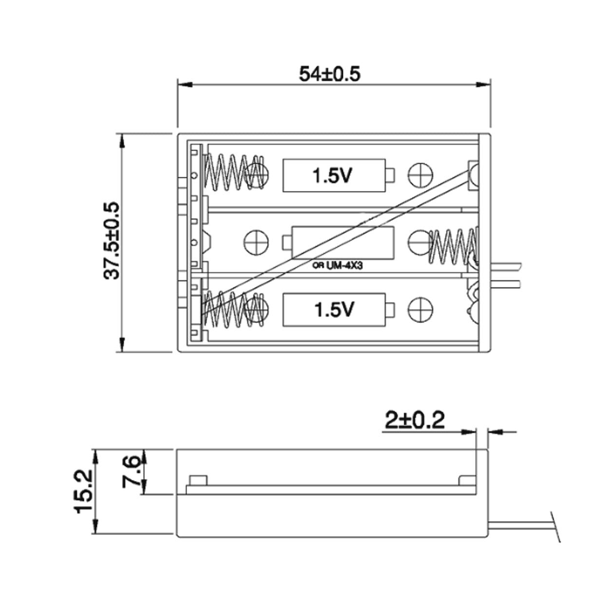 Batteriehalter Akkuhalter 3x AAA Schalter Deckel Wasserabweisend Batteriegehäuse