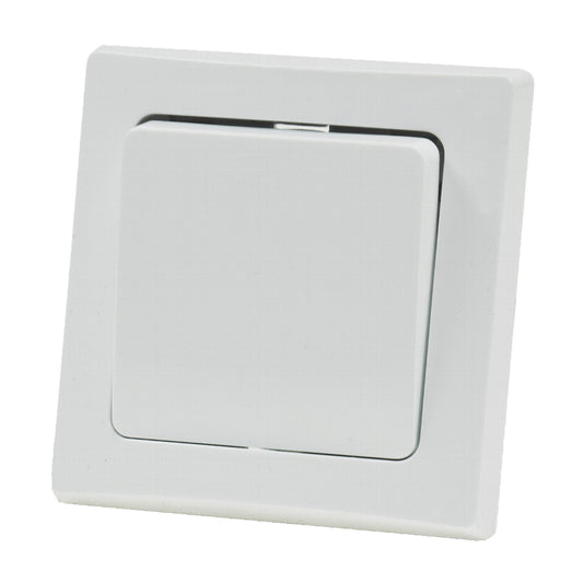 Lichttaster mit Rahmen 250V 10A UP Weiß 1xEin Unterputztaster Wandtaster Taster