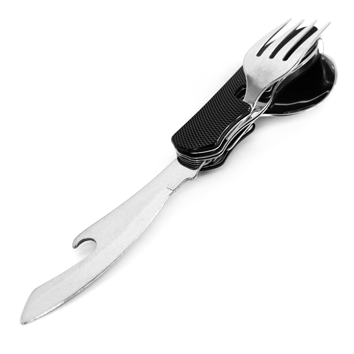 Multifunktions-Essbesteck 4tlg. Outdoorset Militär Camping Messer Gabel Löffel