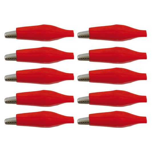 10x Krokodilklemmen Set Rot 55mm isoliert Prüfklemmen Krokoklemmen Messklemmen