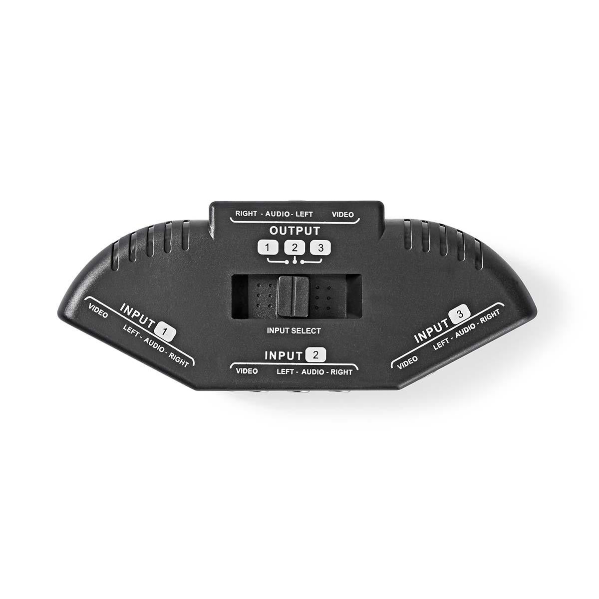 3-Fach AV Audio Video Umschalter Splitter Analog Composite RCA Cinch Verteiler