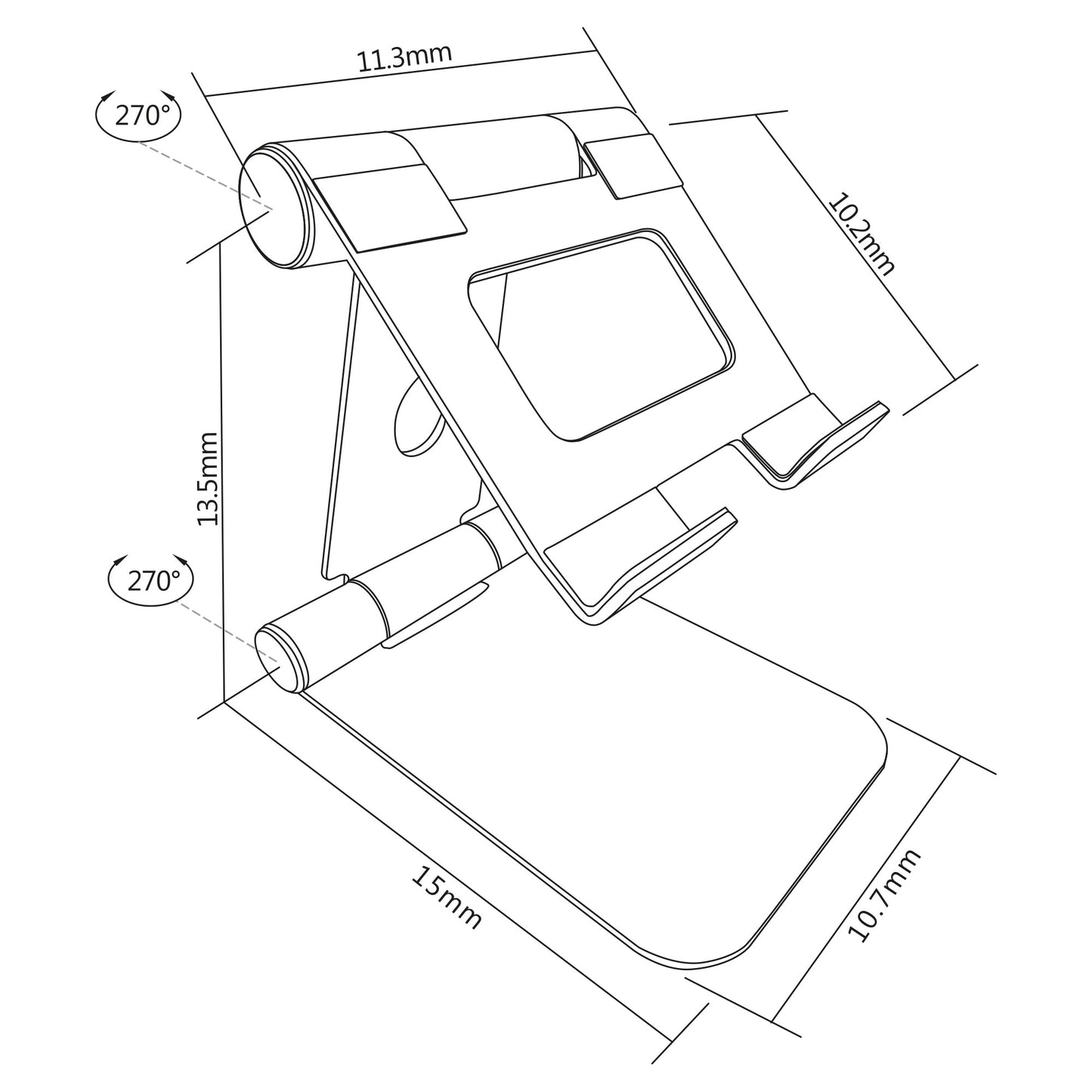 Aluminium Tablethalter Design Tabletständer Flach Metall Halterung Tablet Handy