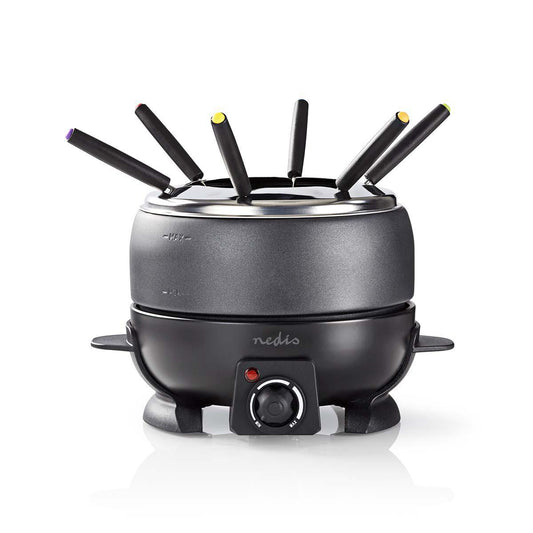 Fondue Set 6 Personen Elektrisch BBQ Topf für Käse Schoko Fleisch Party Grillen