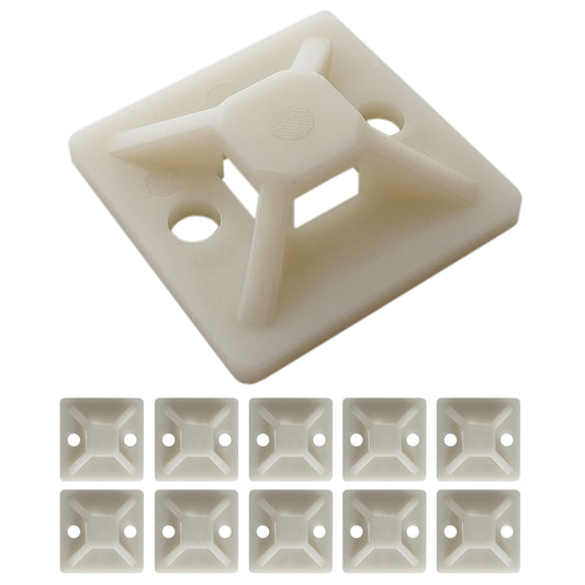 10x Kabelbinder-Befestigungssockel 30x30mm selbstklebend Klebesockel Kabelhalter