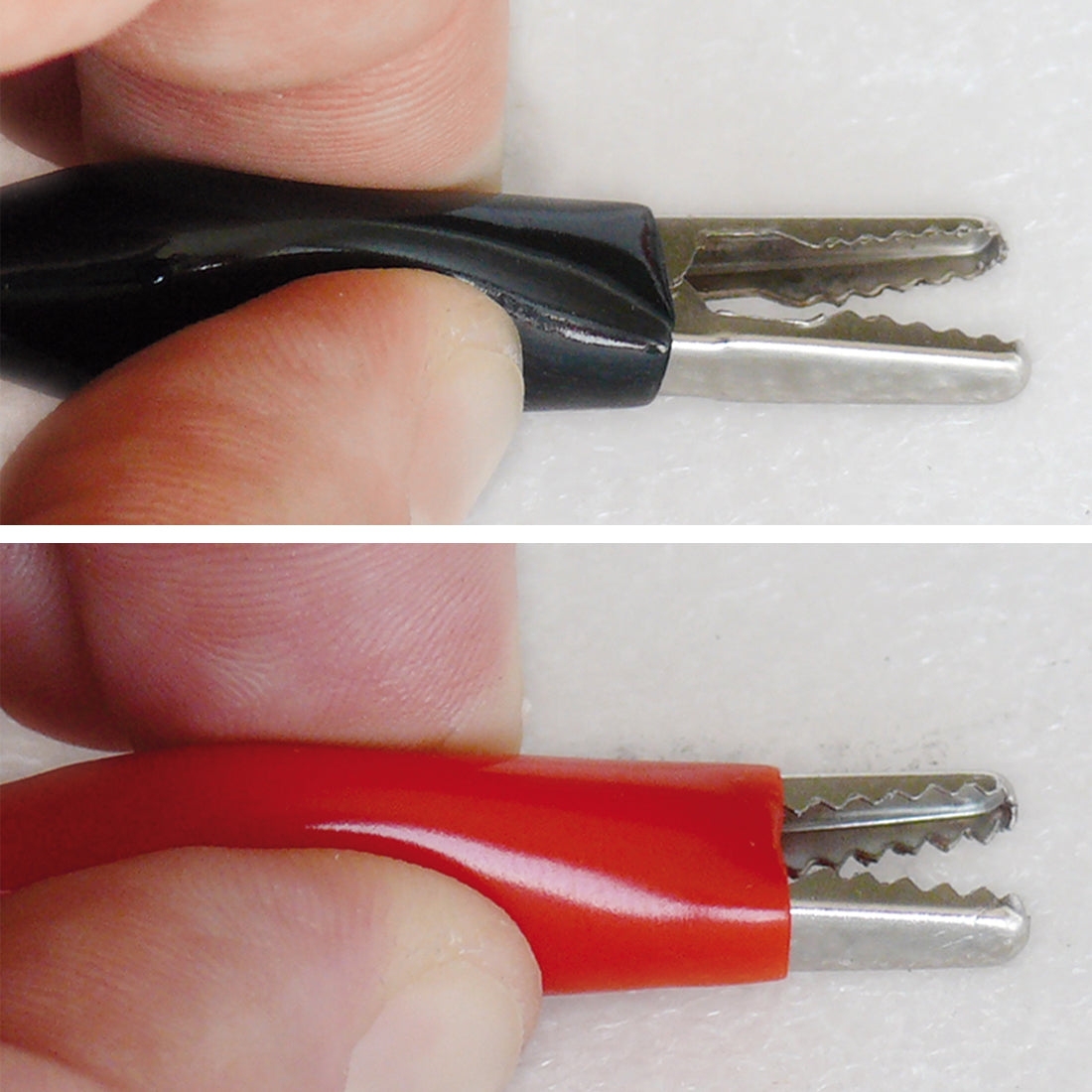 10x Krokodilklemmen Rot Schwarz Gemischt 55mm isoliert Kroko Mess Prüfklemmen