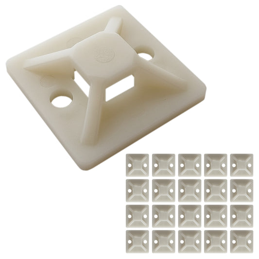 20x Kabelbinder-Befestigungssockel 20x20mm selbstklebend Klebesockel Kabelhalter
