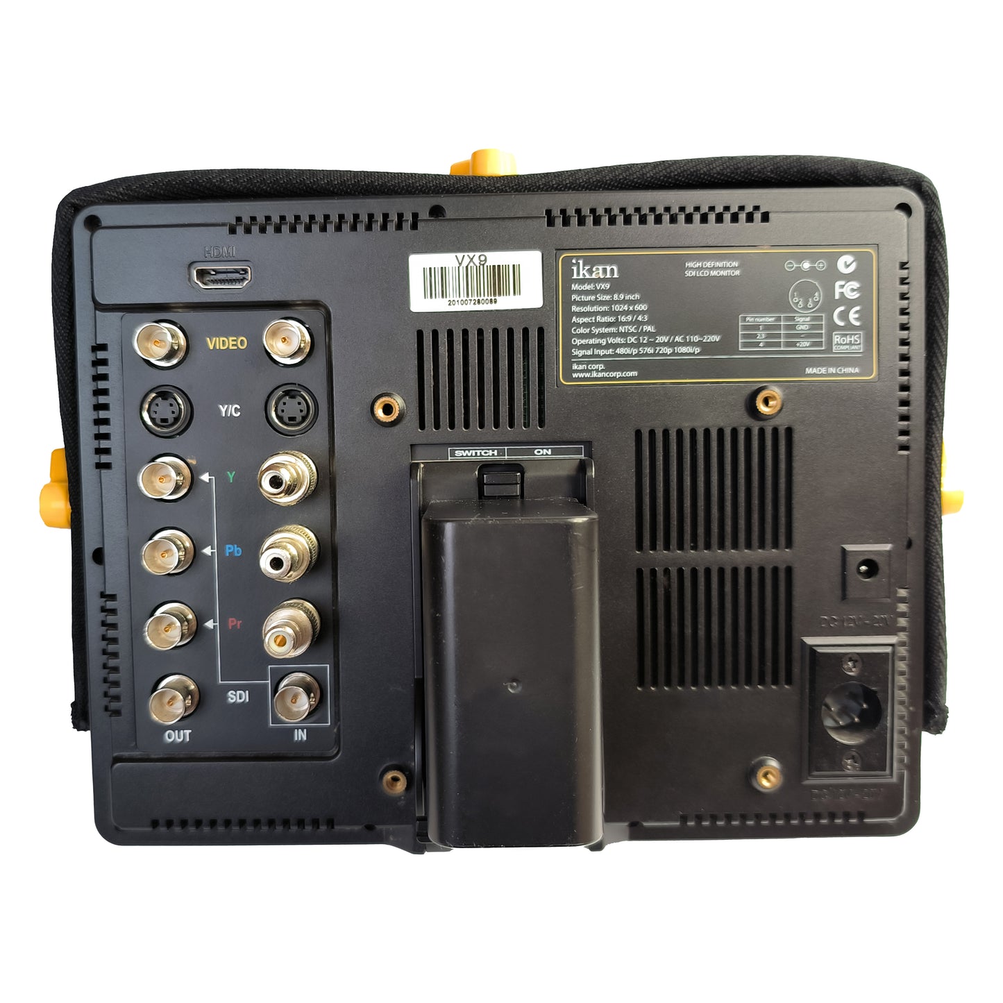 IKAN VX9 Fieldmonitor 9" inkl. SHX9 Blendenschutz und 3x Akkus BP-970G HD SDI