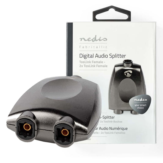 HighEnd Toslink Audio Y-Adapter Kupfer Splitter 2Fach Verteiler Weiche SPDIF Alu