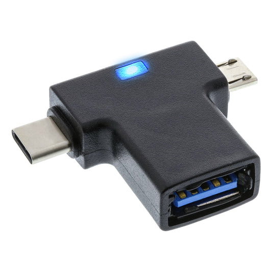 USB T-Adapter USB-C Micro-USB Stecker auf USB-A Buchse OTG 3.1 2.0 Smartphone