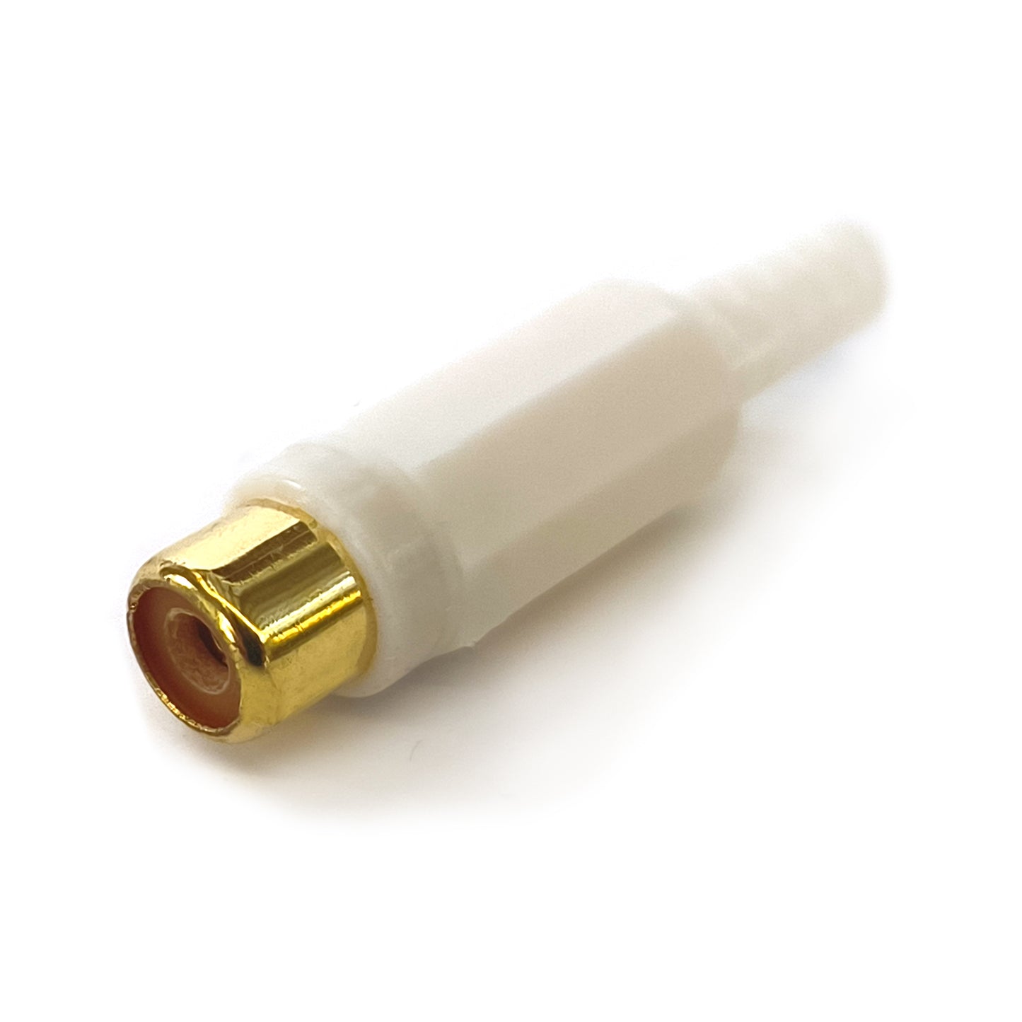 8x Cinch Buchse Weiß vergoldet zum Löten Knickschutz RCA Audio Kupplung Stecker