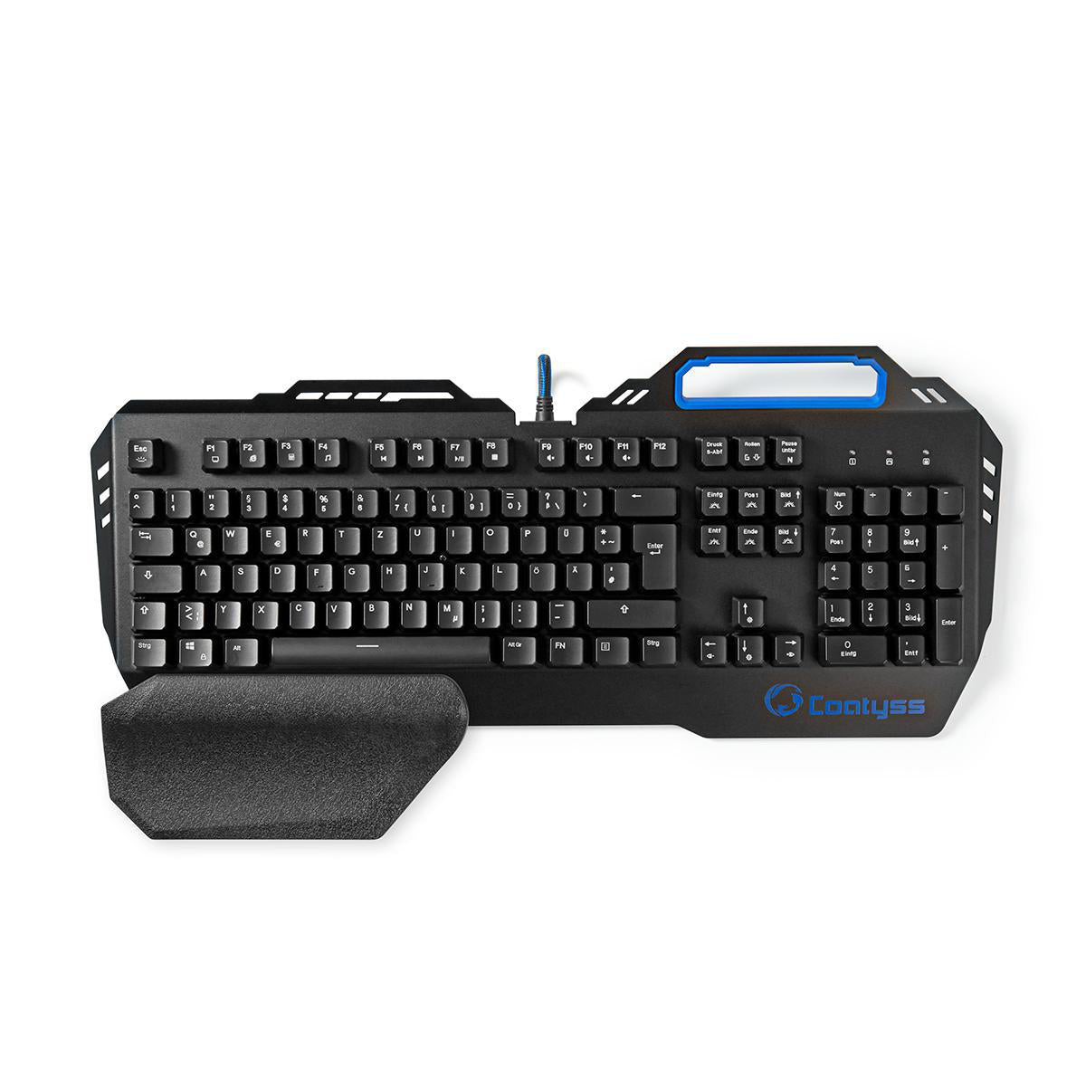 Gaming Tastatur Metall LED RGB Beleuchtung USB Keyboard Telefonhalter QWERTZ