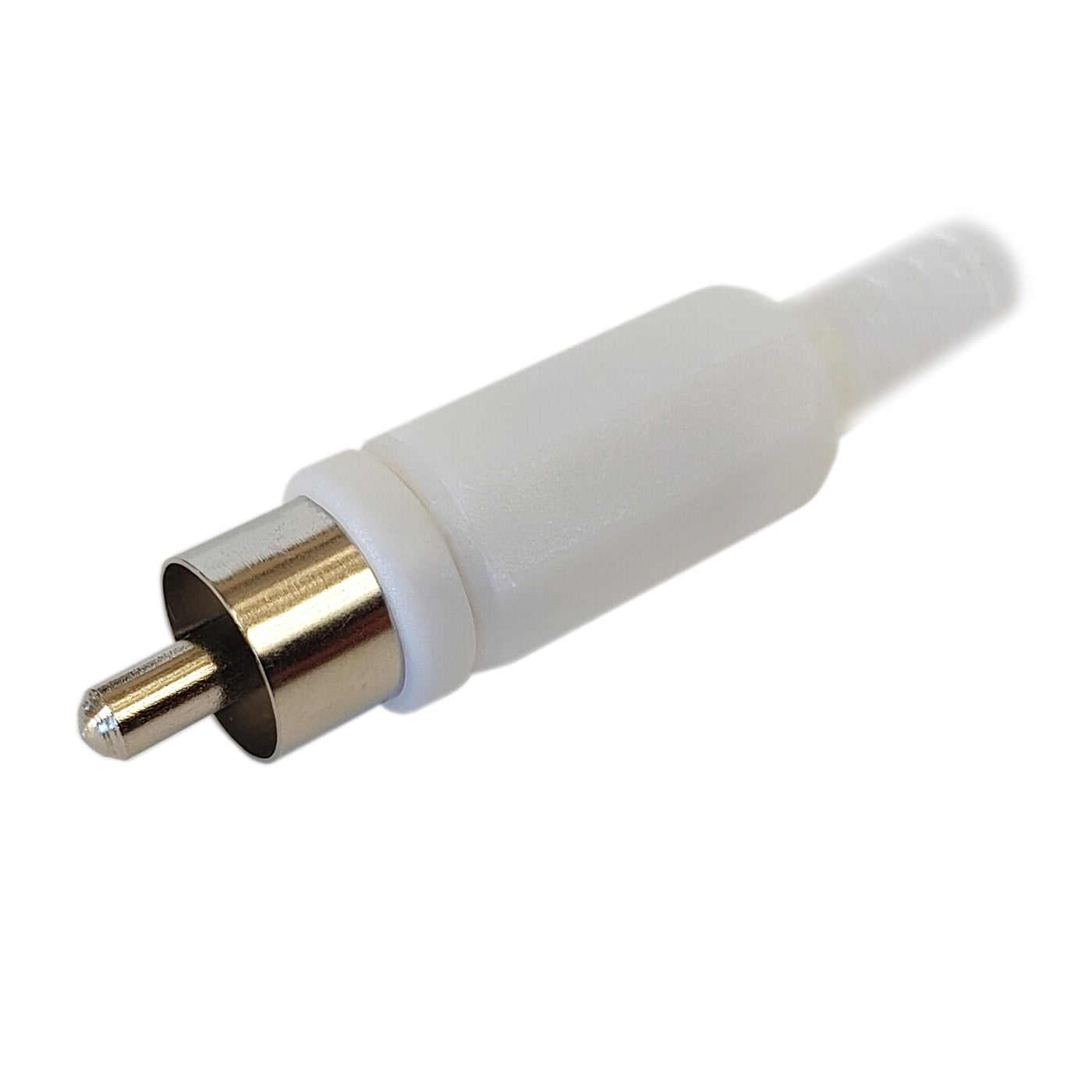 10x Cinch Stecker Weiß zum Löten mit Knickschutz RCA Audio Video Stecker Chinch