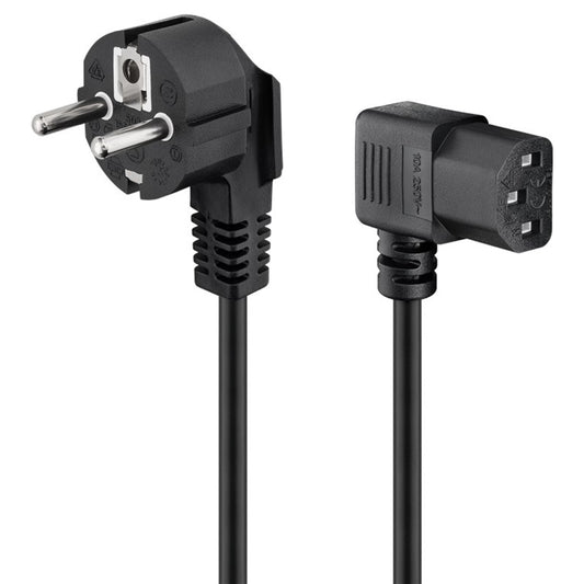 Kaltgeräte Stromkabel 3m beidseitig gewinkelt rechts Netzkabel Kabel Schwarz