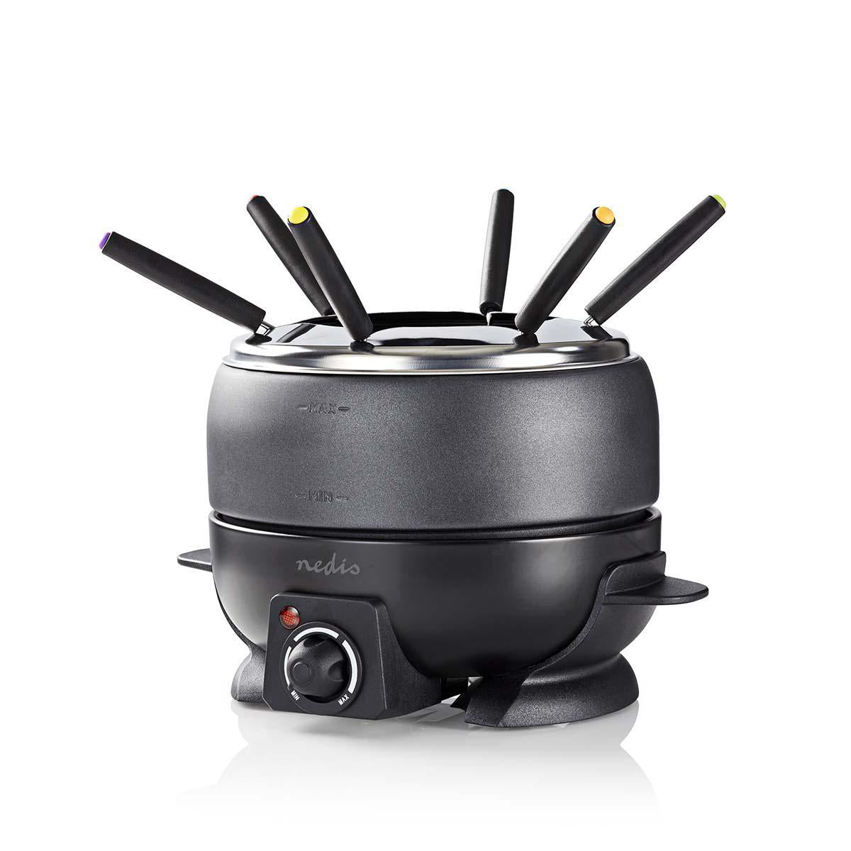 Fondue Set 6 Personen Elektrisch BBQ Topf für Käse Schoko Fleisch Party Grillen