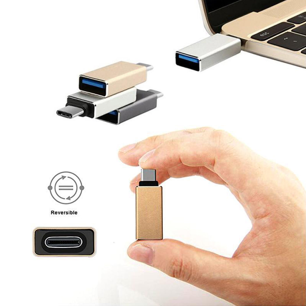 USB-C Adapter - USB C Stecker auf USB A Buchse 3.0 / 5 Gbps Schwarz / Highspeed