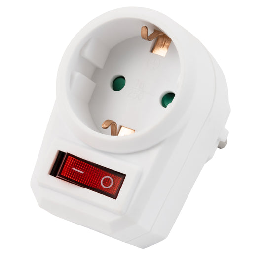 Steckdosenadapter beleuchteter Schalter Zwischensteckdose Steckdose Schuko 230V