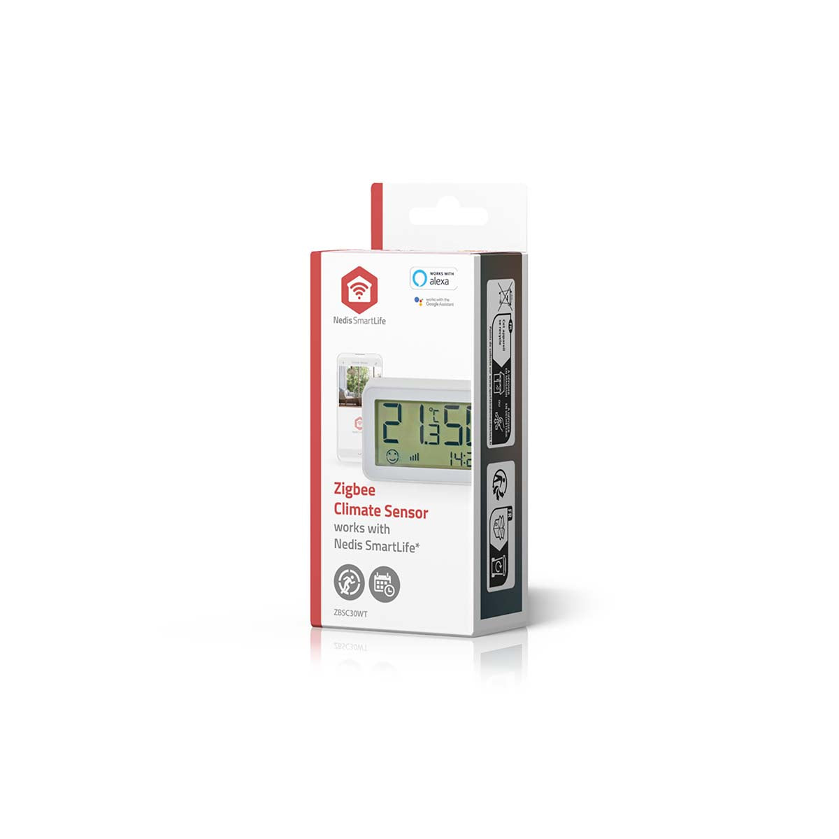 Klimasensor Zigbee Smarthome Raumklima Luftfeuchtigkeit Messung Nedis Batterie