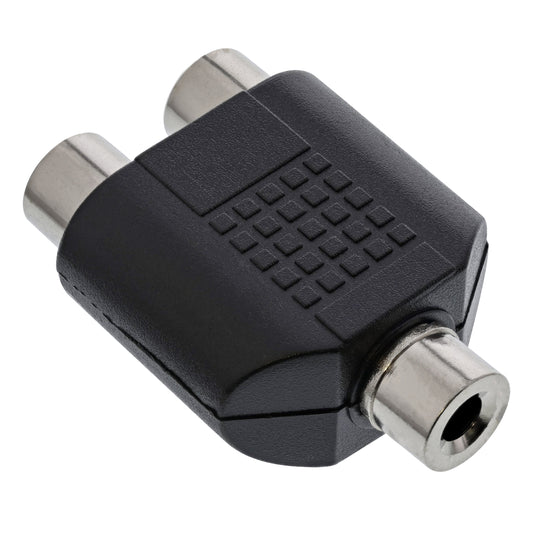 Audio Adapter 3,5mm Klinke Mono auf 2x Cinch Buchsen Audioadapter Wandler RCA