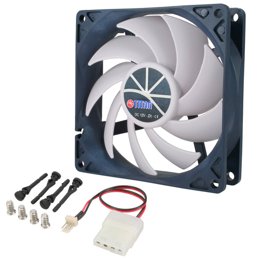 Lüfter Titan KUKRI mit Zubehör wie Schrauben, Adapterkabel und Vibrationsdämpfer