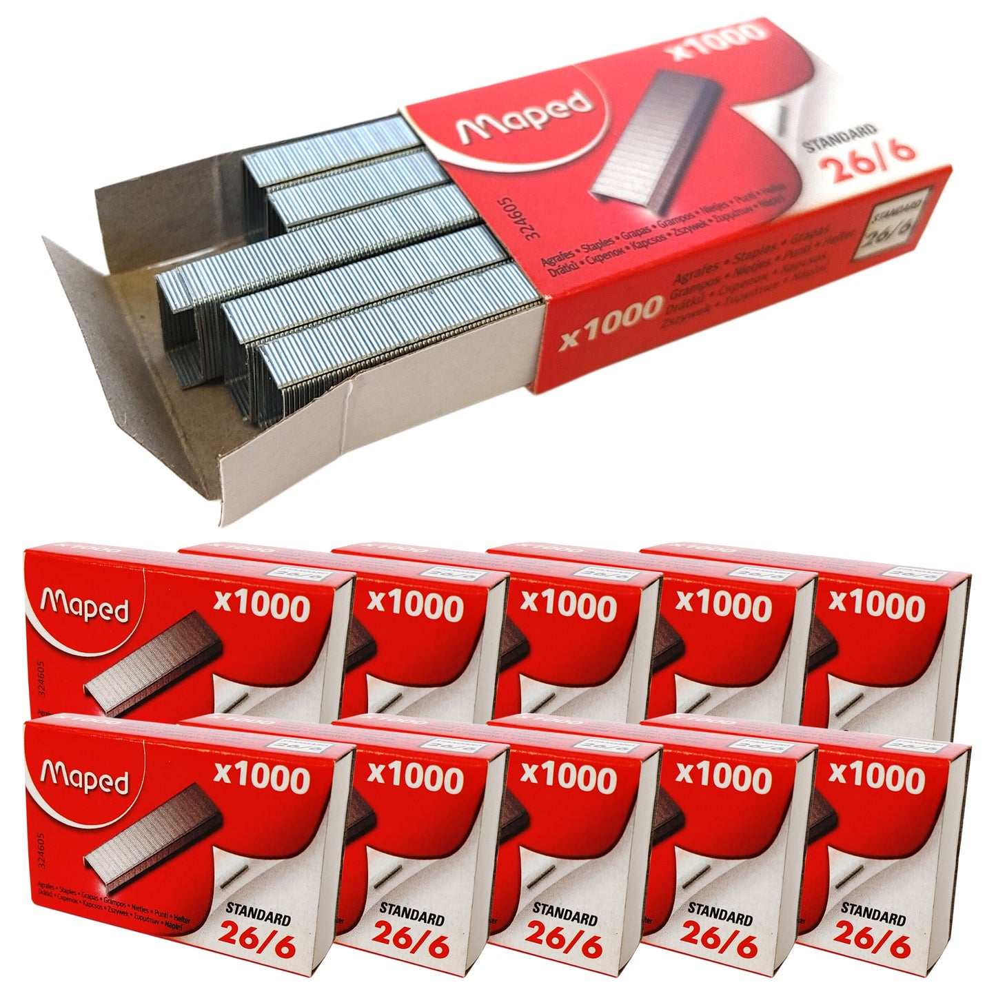 Heftklammern 26/6mm 1.000-10.000 Stück Tackerklammern Büro Tacker Klammern Maped
