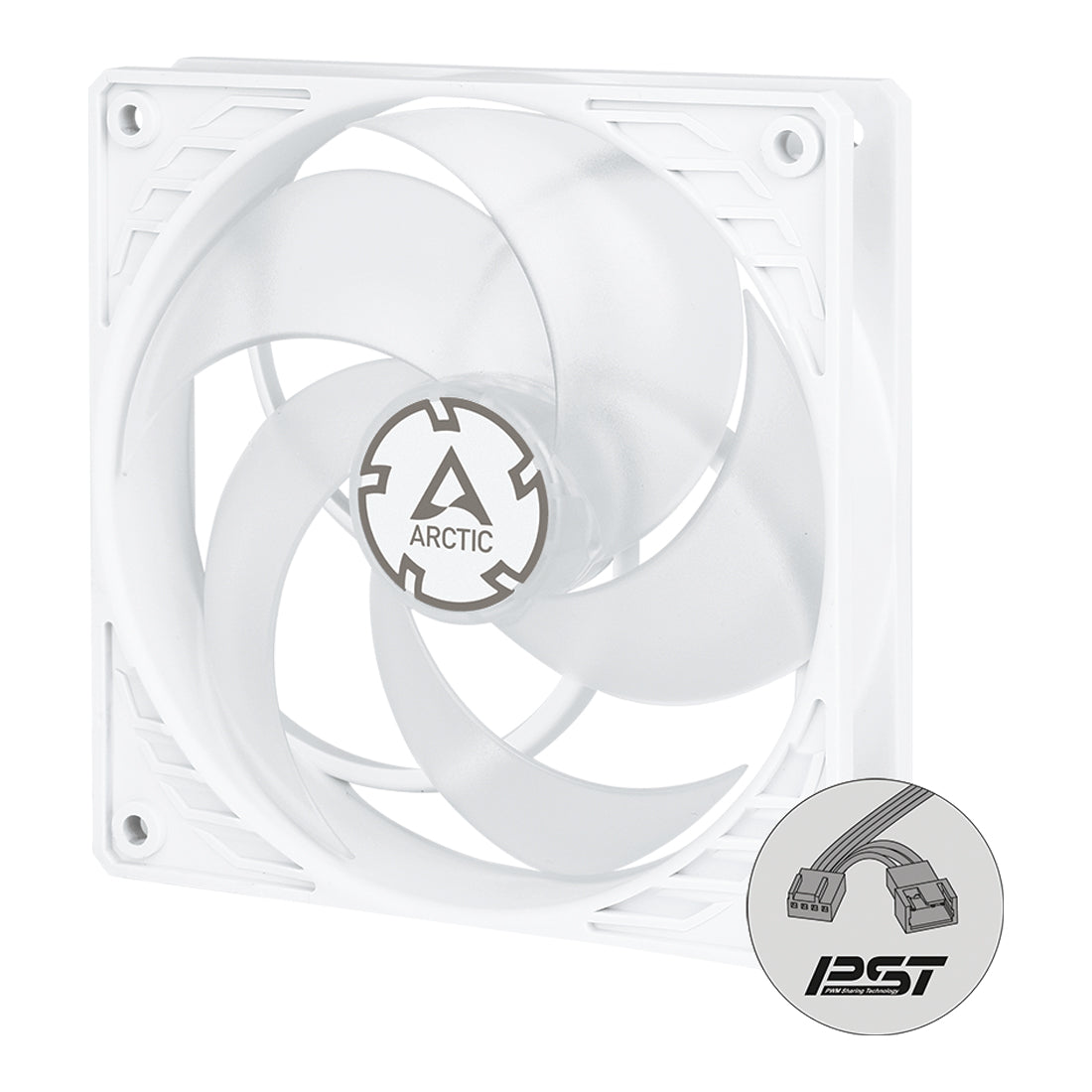 Gehäuselüfter 120mm Arctic P12 PMW PST Weiß Transparent Einbaulüfter PC Kühler
