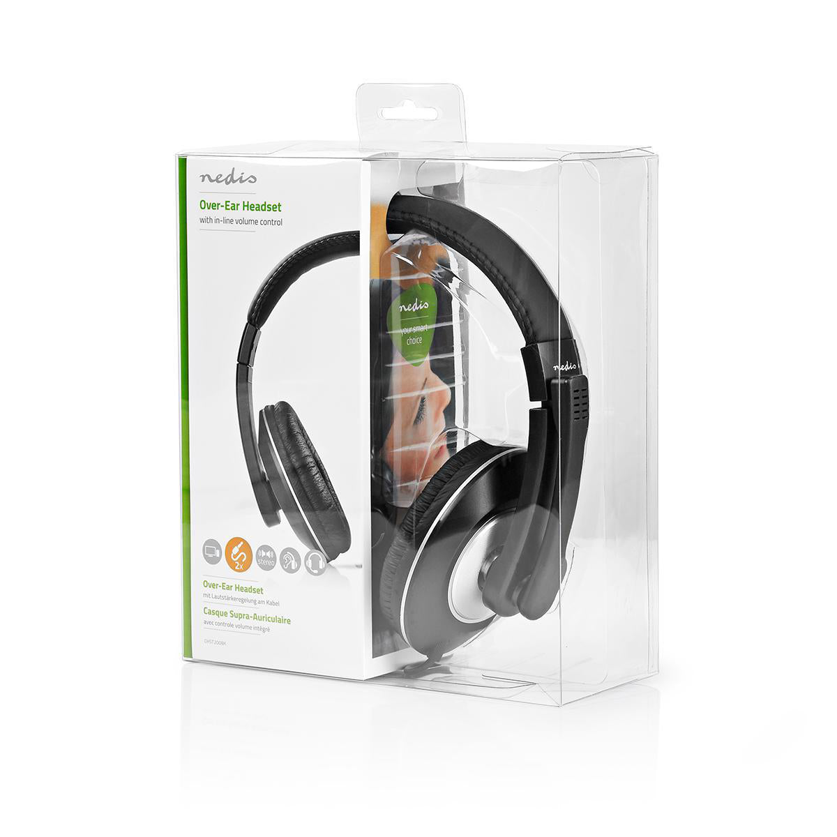 Headset Stereo Sound Mikrofon 3,5mm Klinke Über-Ohr Kopfhörer Schwarz CHST200BK