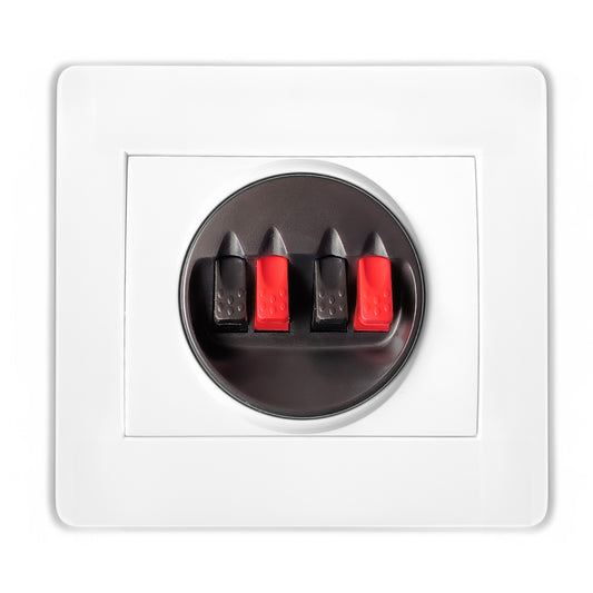 Lautsprecher Wand Einbaudose UP Weiß Doppelanschluss Klippfix Boxen Klemmen