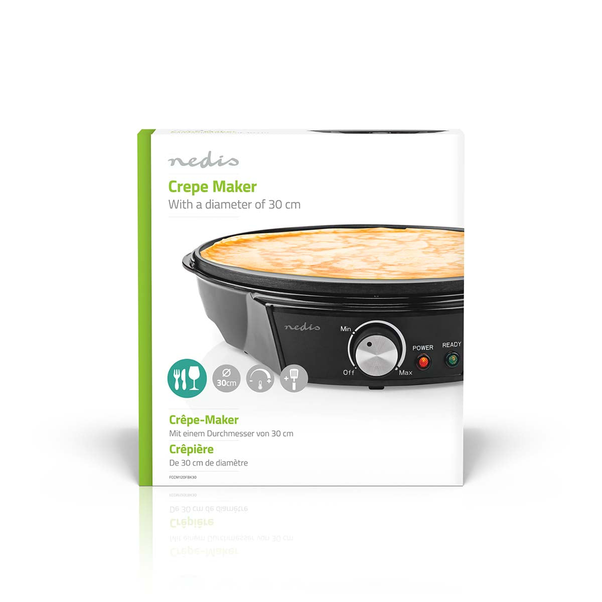 Crepe Maker 30cm mit Zubehör Creperie Crepesautomat Crepes Crepeplatte Antihaft