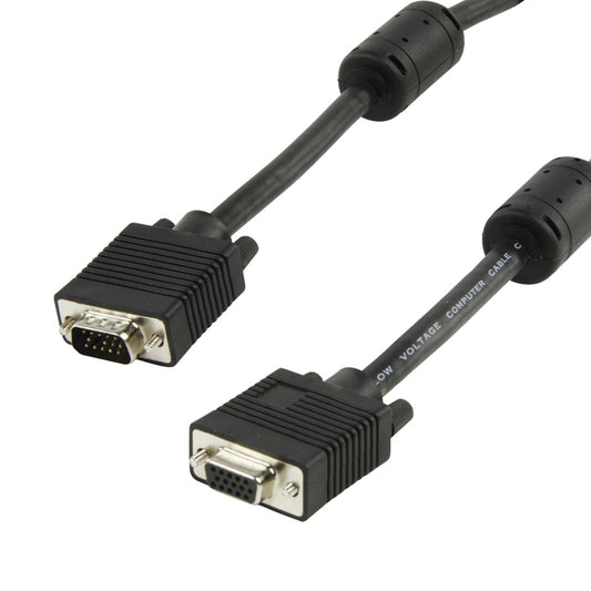 VGA Monitorkabel Verlängerung 5 Meter HighEnd HD15 Stecker Buchse Ferritkern 5m