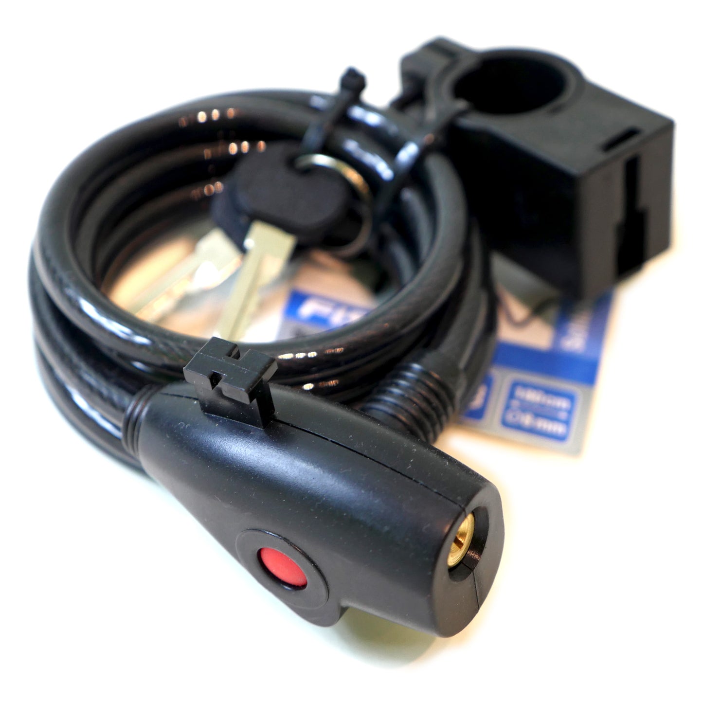 Fahrradschloss Spiralkabel Schloss 180cm mit Halterung Fischer Mopedschloss Bike