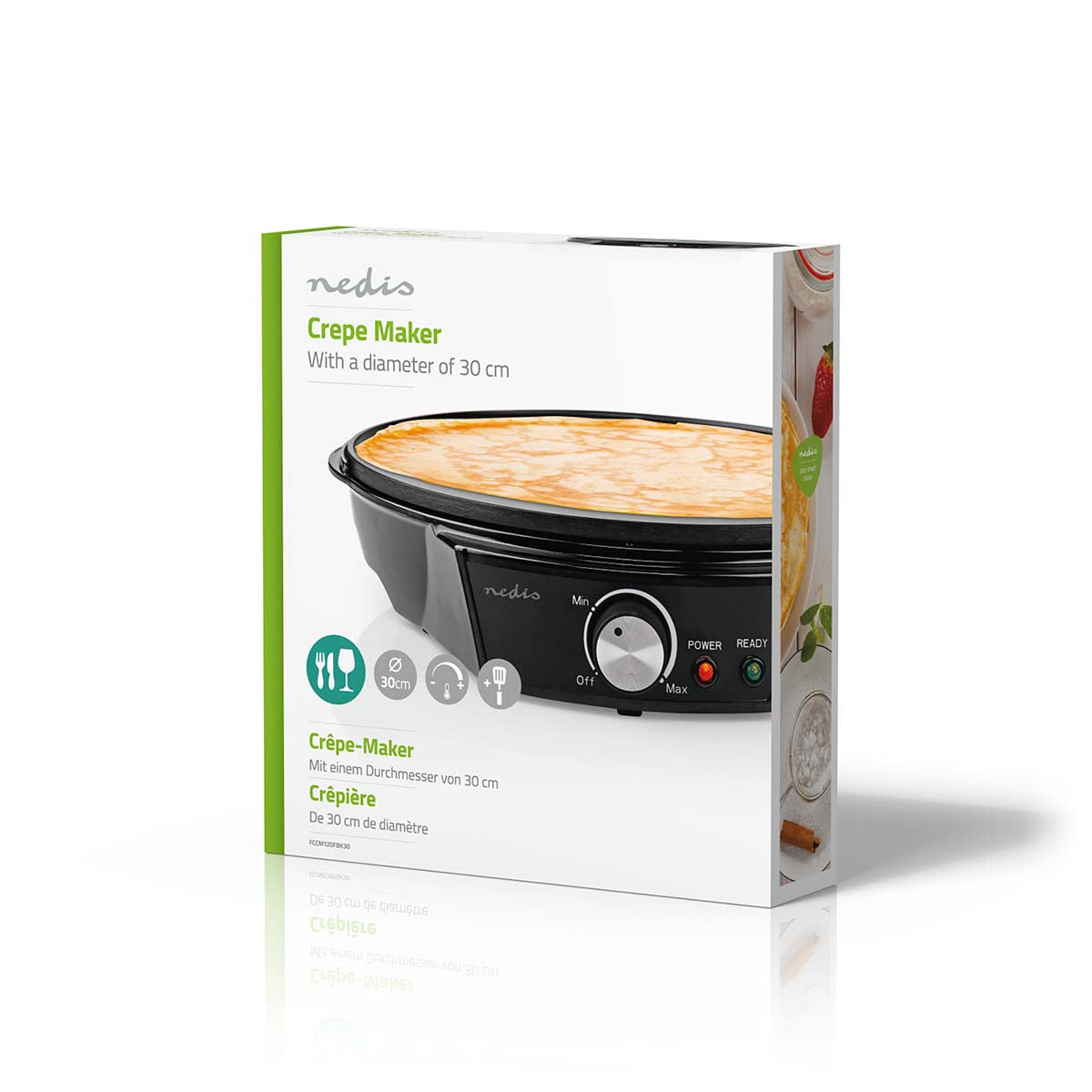Crepe Maker 30cm mit Zubehör Creperie Crepesautomat Crepes Crepeplatte Antihaft